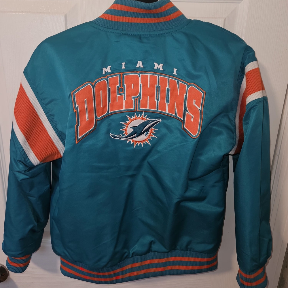 Miami Dolphins Kids Teal & Orange Satin Jacket
